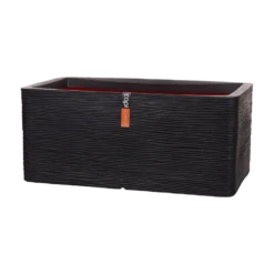Capi Plantenbak Rechthoek Nature Rib NL - L73 X B39 X H32cm - Zwart