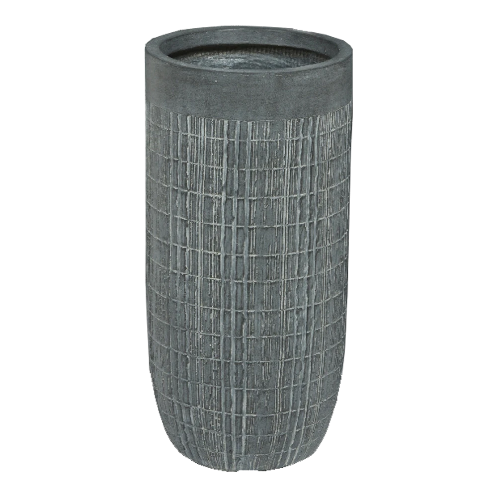 Bloempot Bryan Hoog - D24 X H49cm - Grijs