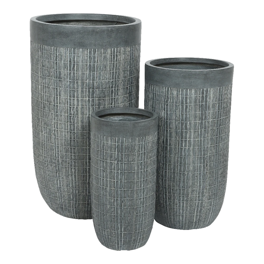 Bloempot Bryan Hoog - D24 X H49cm - Grijs - Afbeelding 2