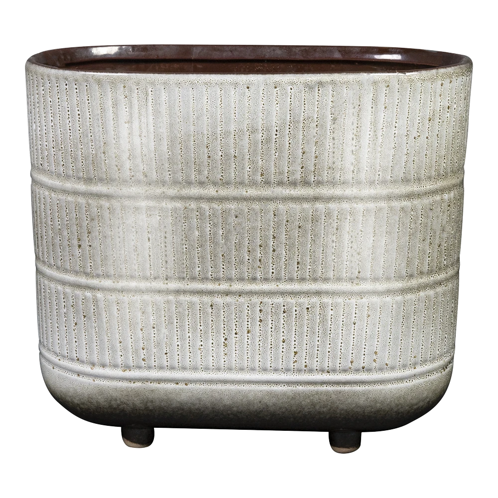 Bloempot Denise Ovaal - L26 X B14 X H23cm - Off White