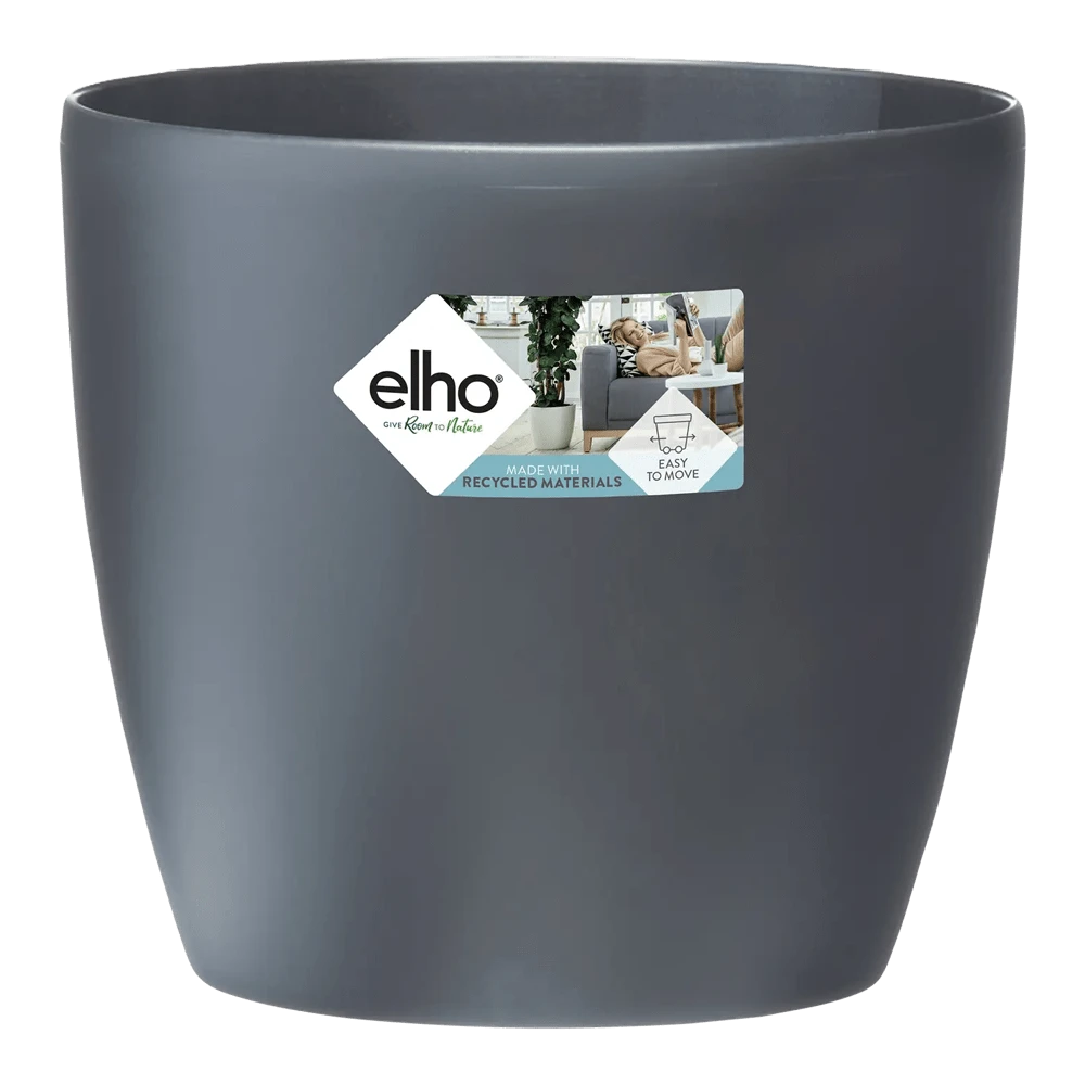 Bloempot Elho Brussels Rond 40cm - Met Wielen - Antraciet - Afbeelding 2