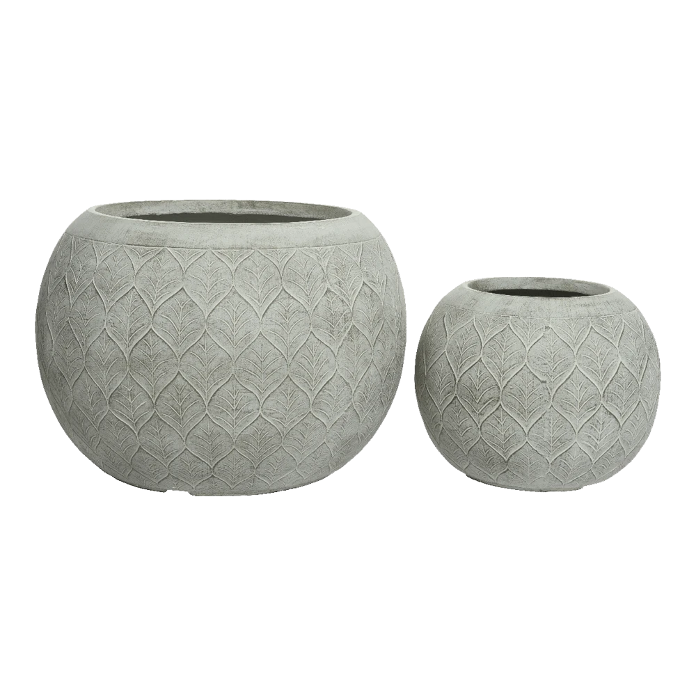 Bloempot Ella - D55 X H38cm - Lichtgrijs - Afbeelding 2