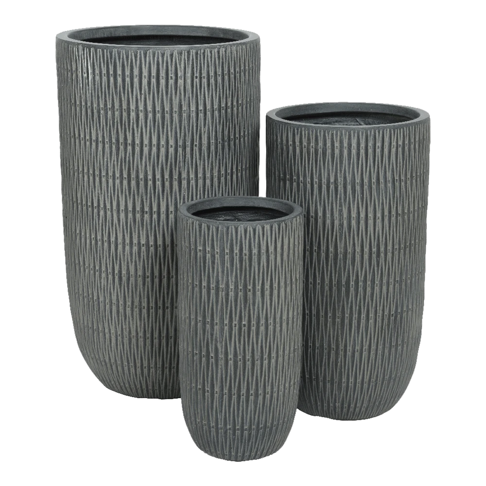 Bloempot James Hoog - D24 X H49cm - Grijs - Afbeelding 2