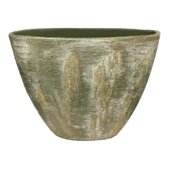 Bloempot Miami Ovaal - L39 X D20 X H31cm - Groen Cement
