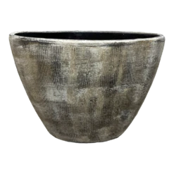 Bloempot Miami Ovaal - L39 X D20 X H31cm - Zwart Cement