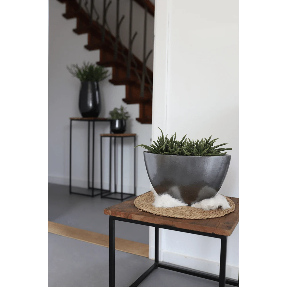 Bloempot Petra - D19 X H16cm - Platinum - Afbeelding 3