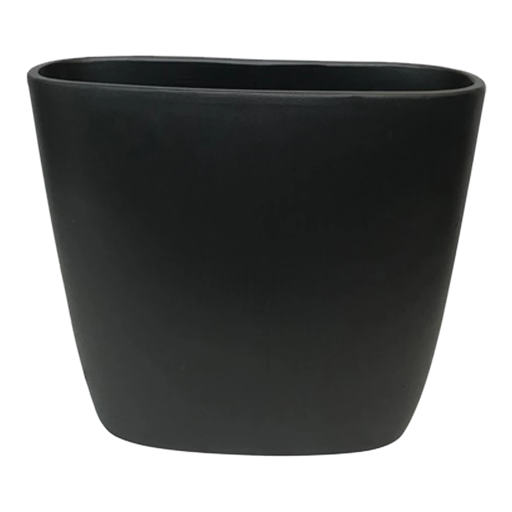 Bloempot Shanon Ovaal - L38 X B16 X H38cm - Mat Zwart