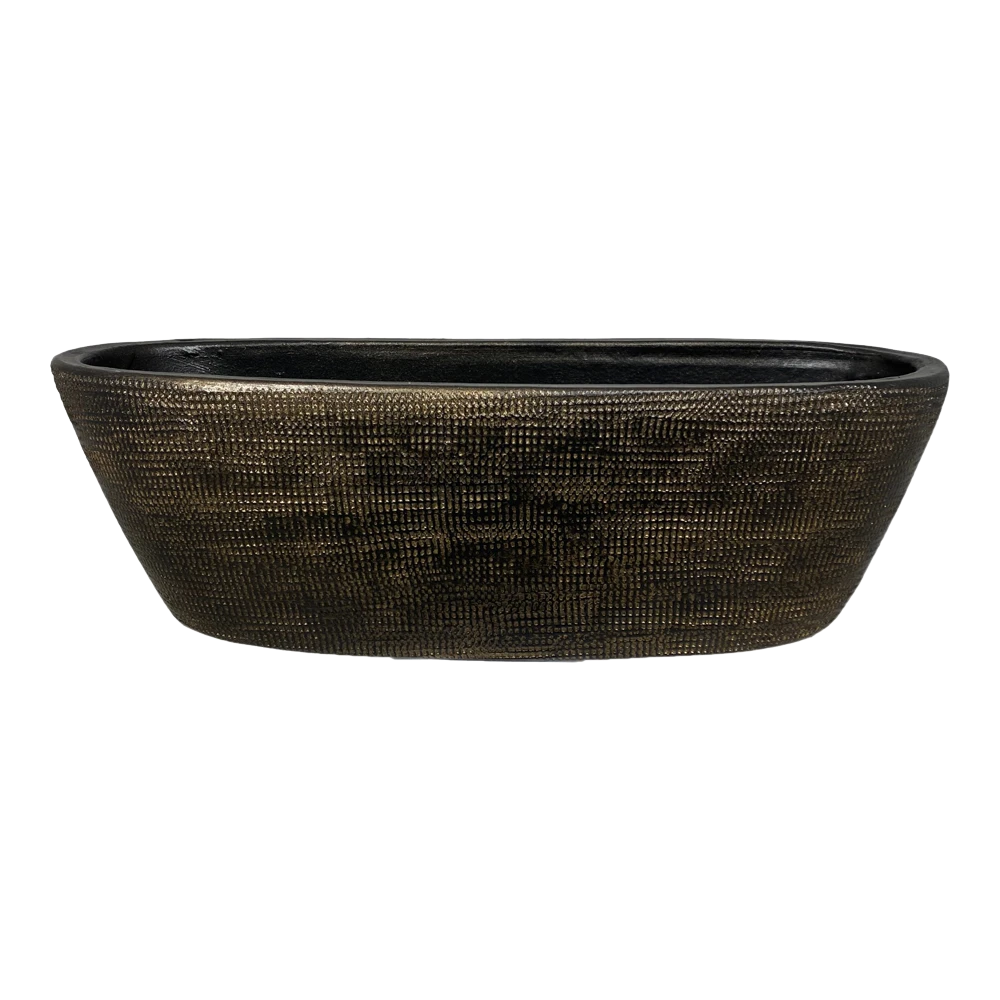 Bloempot Tokio Ovaal - L40 X B14 X H12cm - Goud