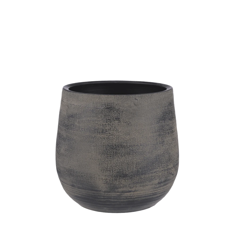 Bloempot Victor - H33 X D36cm - Donker Bruin