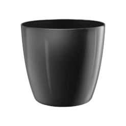Bloempot Elho Brussels Diamond Rond 22cm - Metallic Zwart