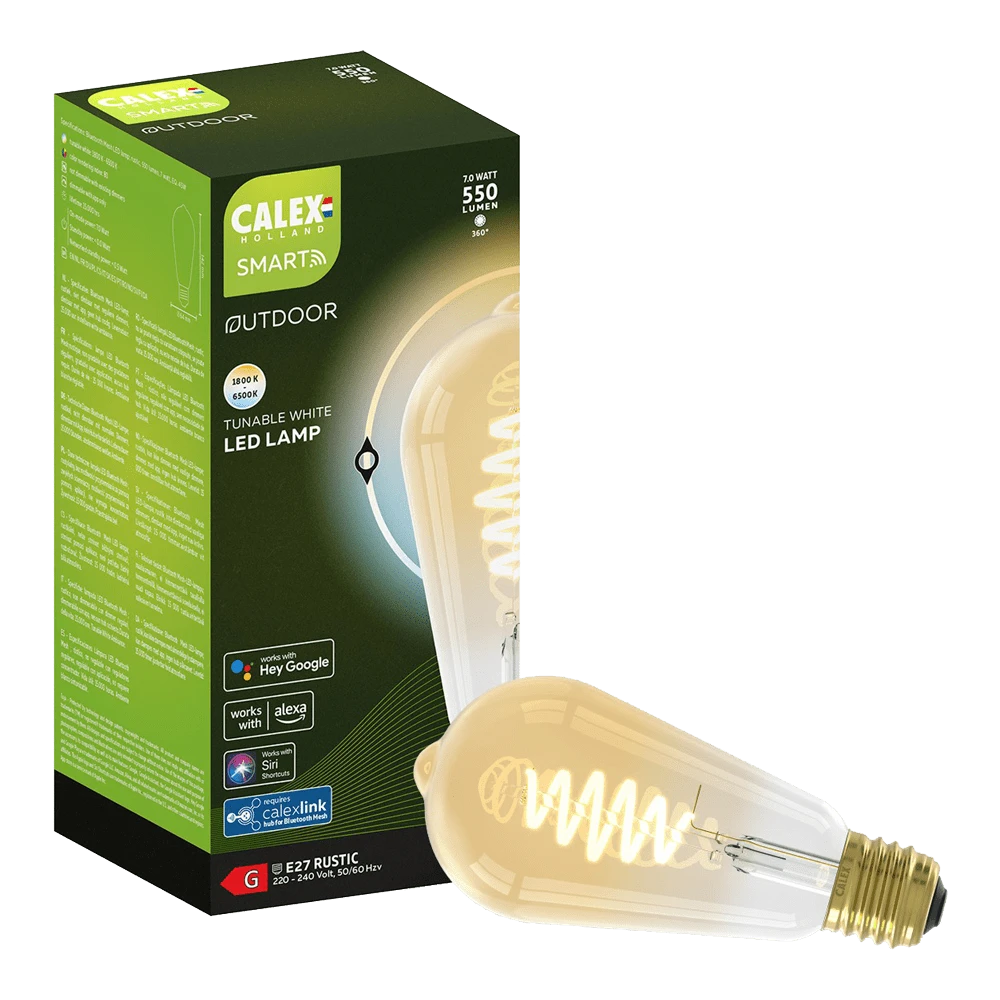 Calex Smart Rustiek Led Lamp - 7W 550lm 1800-6500K