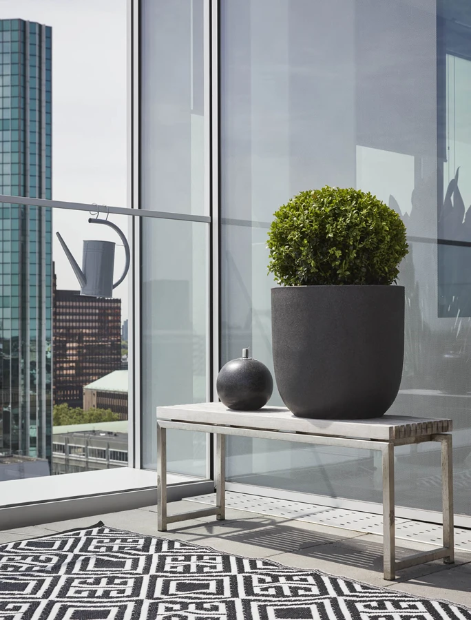 Capi Bloempot Bol Lux Terrazo - D35 X H34cm - Zwart - Afbeelding 2