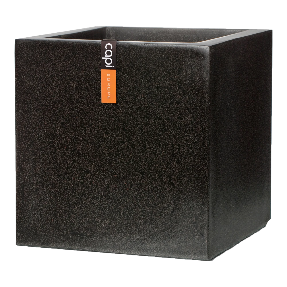 Capi Plantenbak Vierkant Lux Terrazo - L40 X B40 X H40cm - Zwart