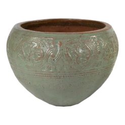 Bloempot Glazed Off Bowl - D40 X H31cm - Groen