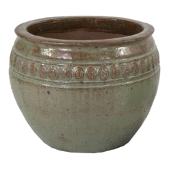 Bloempot Glazed Off Rim Bowl - D41 X H34cm - Groen