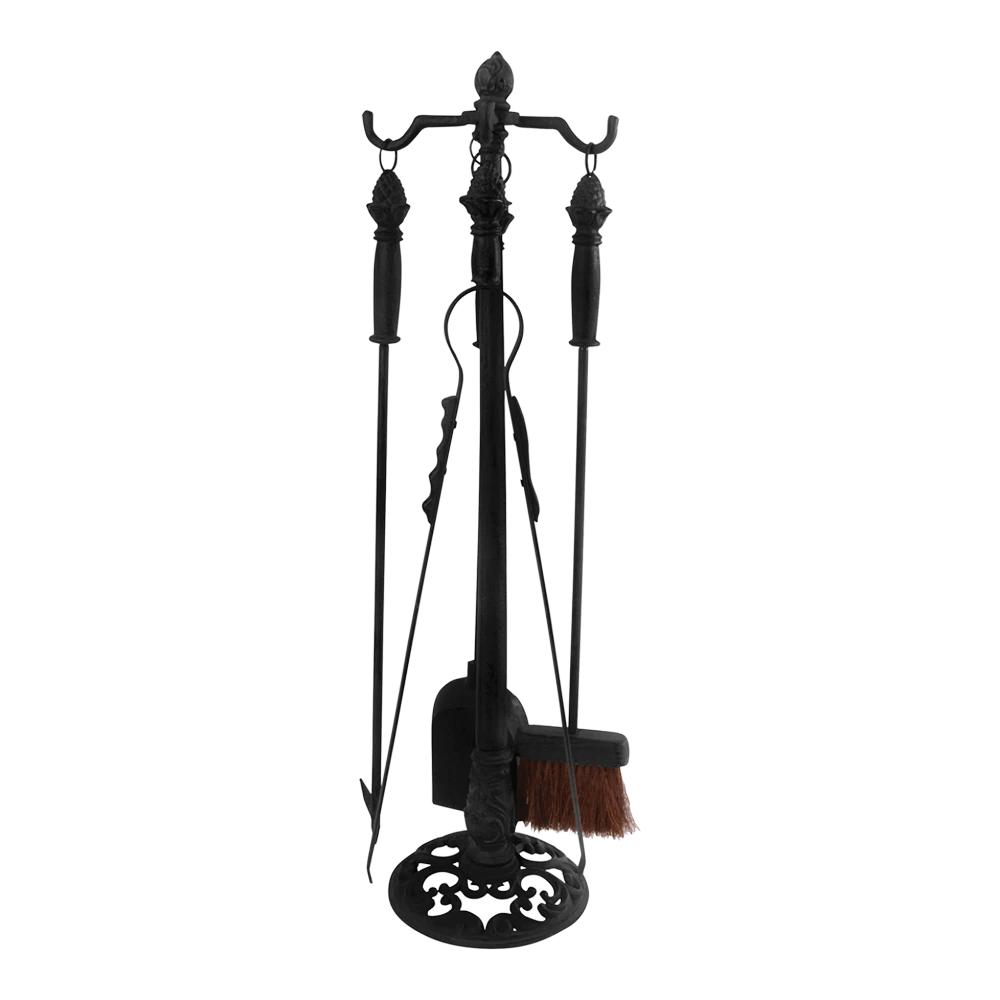 Haardgereedschapset Met Rek - Zwart - Fancy Flames