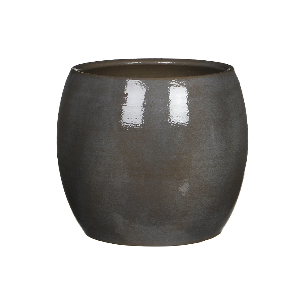 Bloempot Lester - D24 X H22cm - Donkergrijs