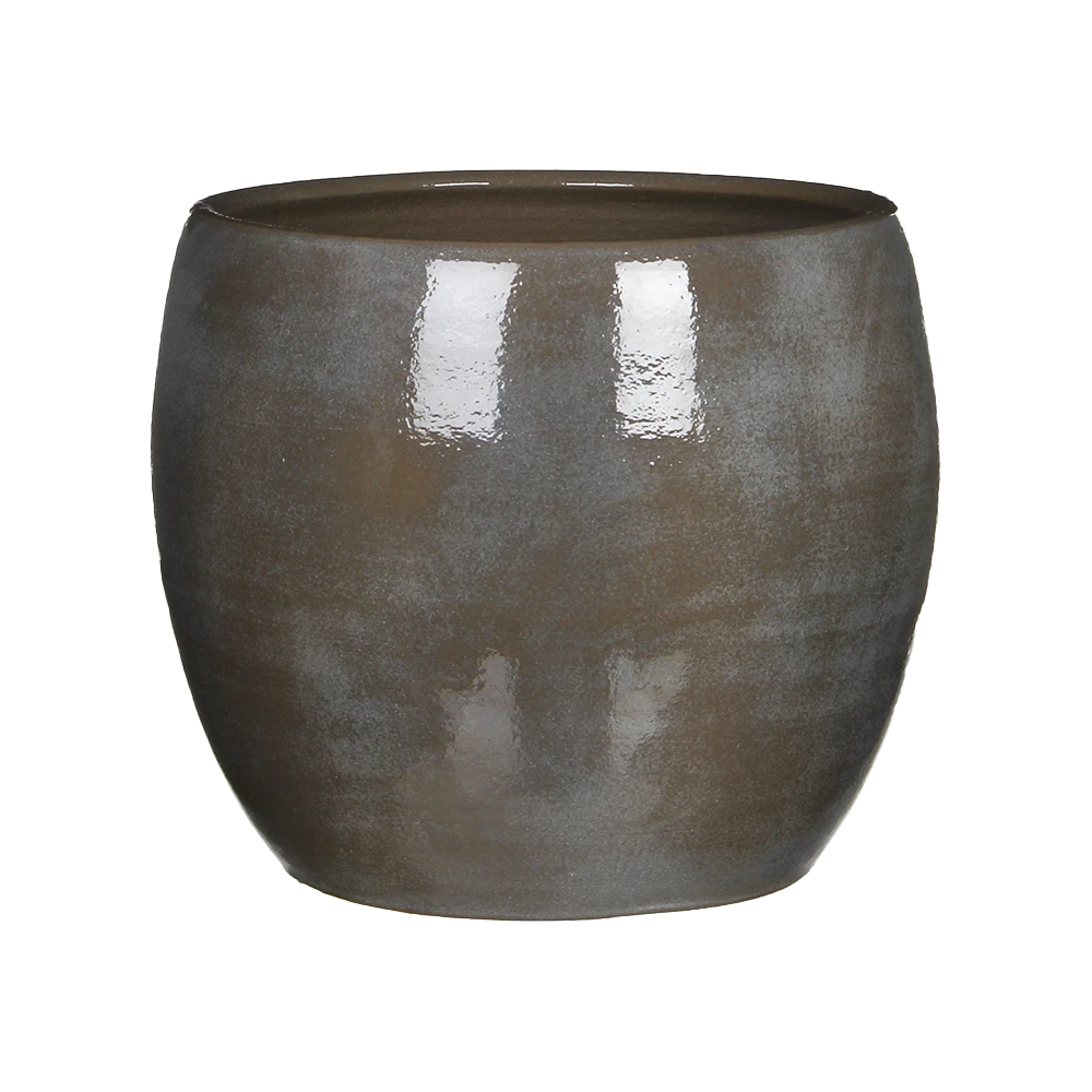Bloempot Lester - D28 X H26cm - Donkergrijs
