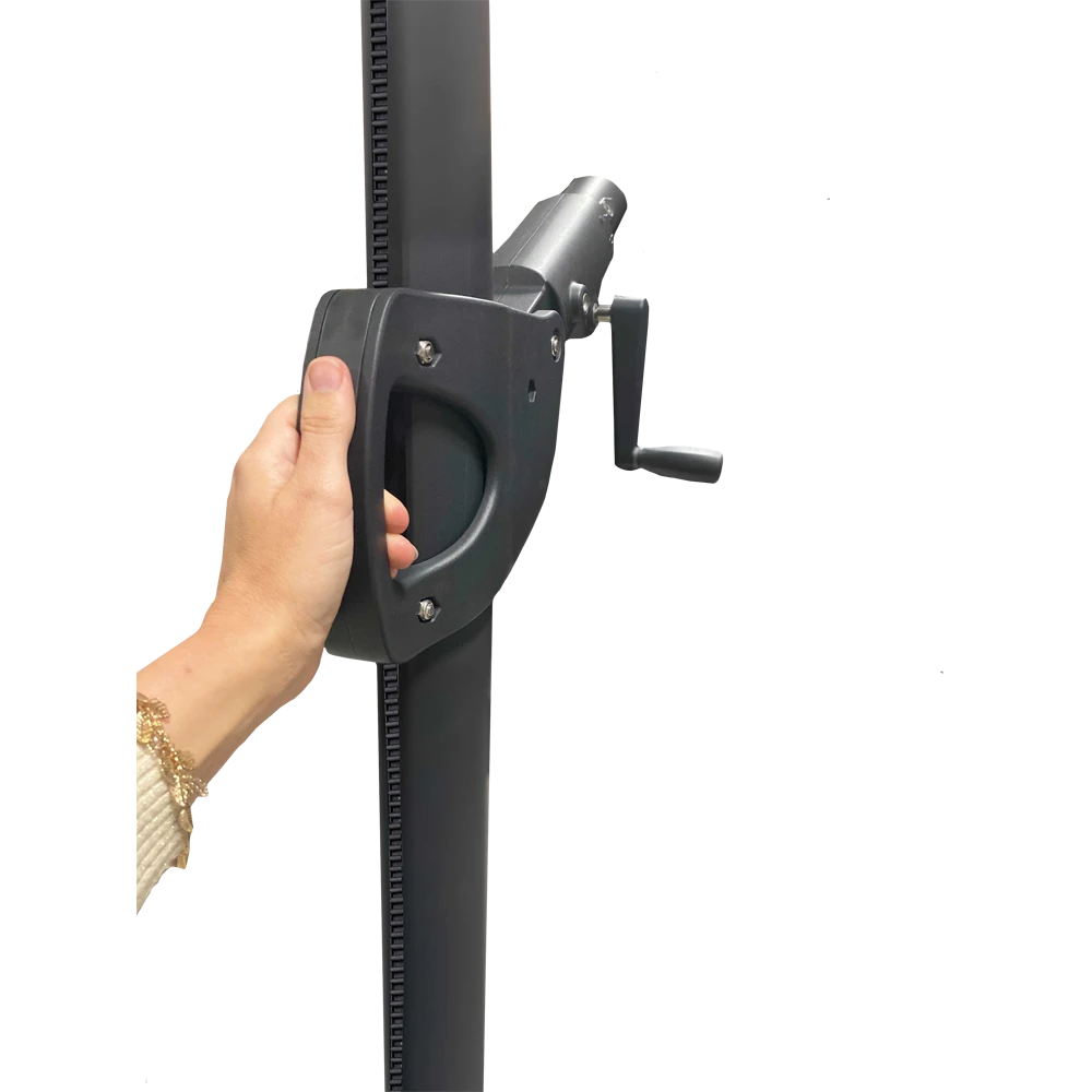 Madison Monaco Flex III Zweefparasol - Vierkant - 300x300cm - Grijs - Excl. Voet - Afbeelding 3