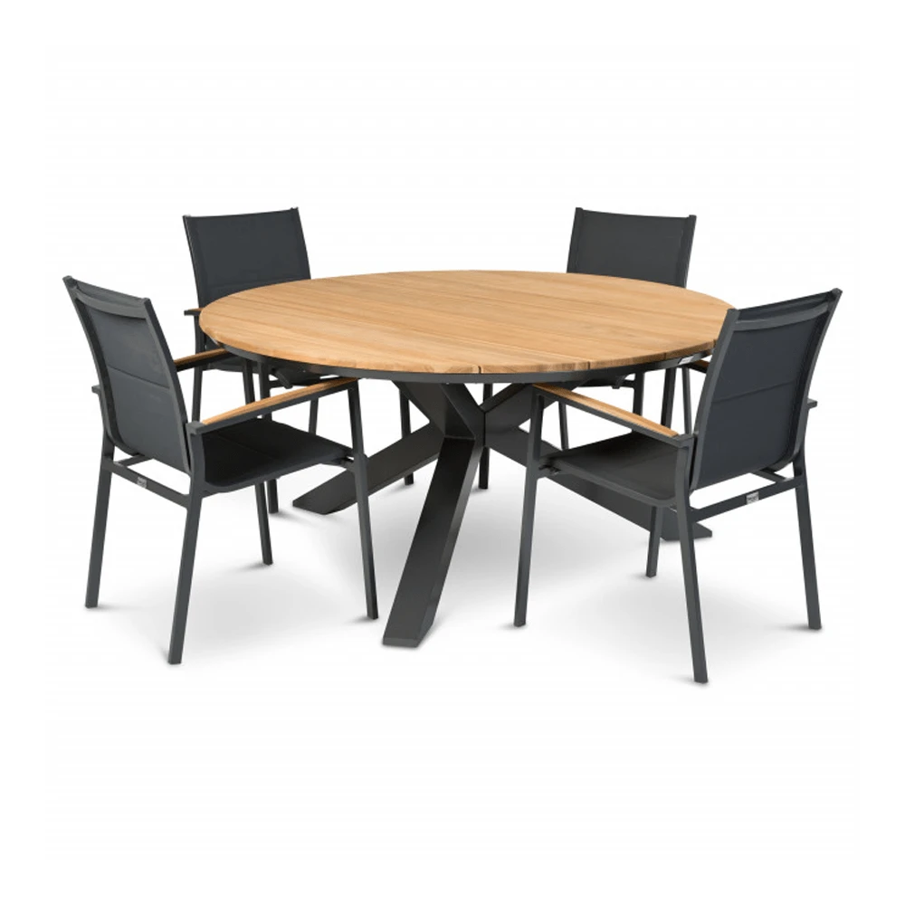 Orbital Dining Tafel - 120 U00d8 Cm - Teak - Afbeelding 2