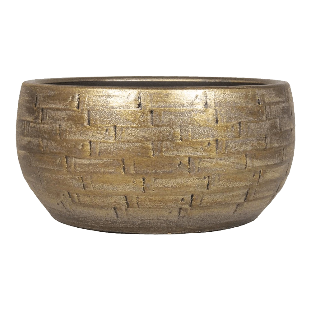 Plantenschaal Steef - D32 X H15cm - Industrieel Goud