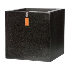 Capi Plantenbak Vierkant Lux Terrazo - L80 X B80 X H80cm - Zwart