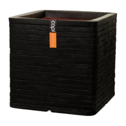 Capi Plantenbak Vierkant Nature Row NL - L30 X B30 X H30cm - Zwart