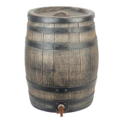 Regenton 120L Kunststof Met Houtlook - H66xu00d850,5cm - Nature