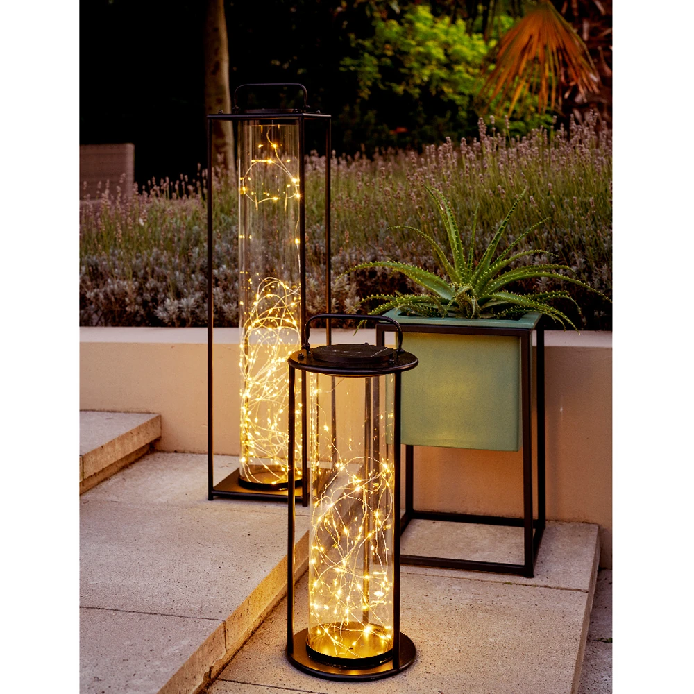 Lumineo Solar Lantaarn - LED - D15 X H42cm - Zwart - Afbeelding 3