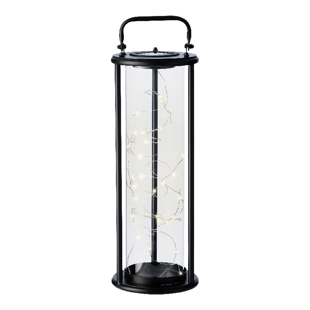 Lumineo Solar Lantaarn - LED - D15 X H42cm - Zwart - Afbeelding 5