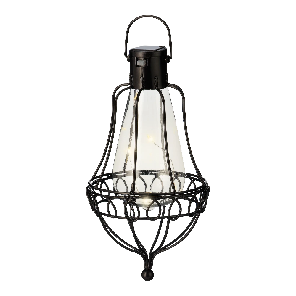 Lumineo Solar Set Met Tuinlamp En Lantaarn - LED - D14.5 X H84cm - Zwart - 4st. - Afbeelding 4