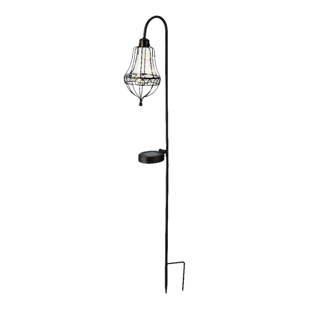 Lumineo Solar Set Met Tuinlamp En Lantaarn - LED - D14.5 X H84cm - Zwart - 4st. - Afbeelding 5