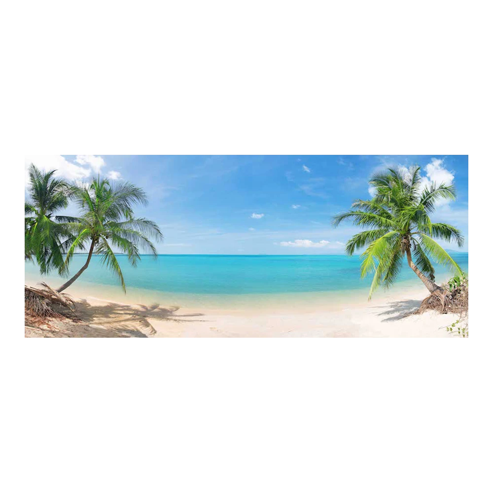 Tuinposter Strand Met Palmen - 110x45cm