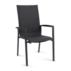 Tuinstoel Foxx Met Hoge Rugleuning - Alu Stapelbare Stoel - Charcoal