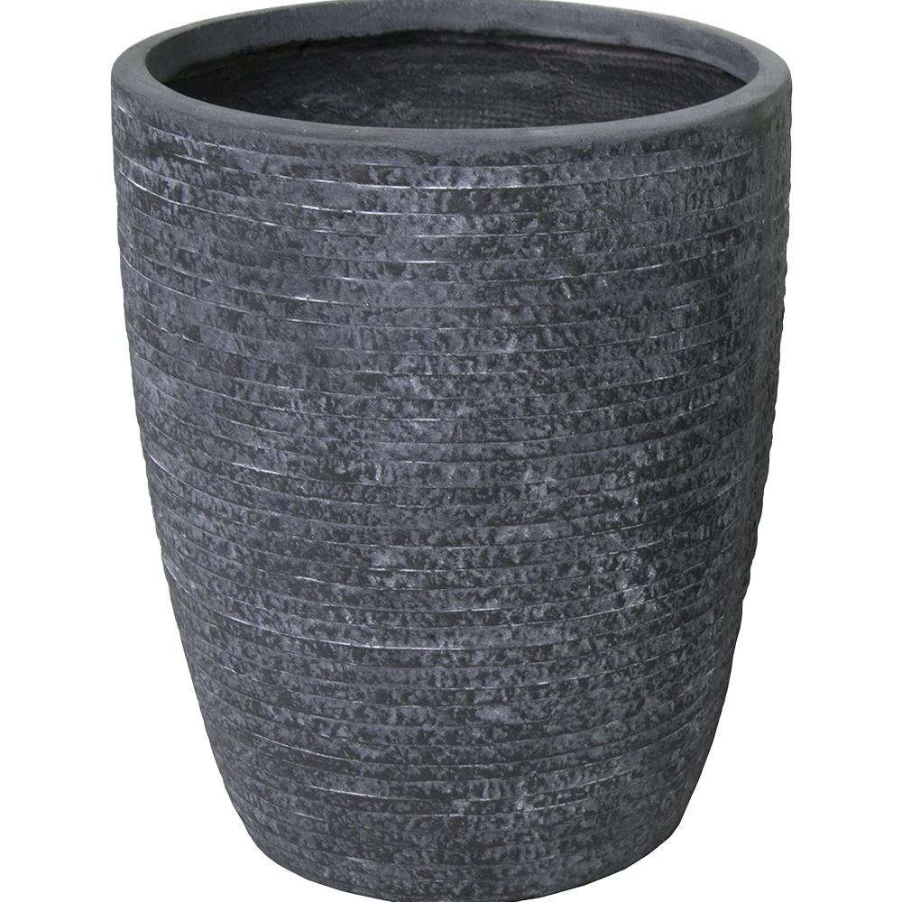 Bloempot Utah Egg High - D28 X H38cm - Donkergrijs