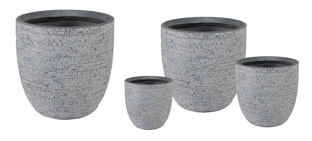 Bloempot Utah Egg Washed - D45 X H43cm - Grijs - Afbeelding 2