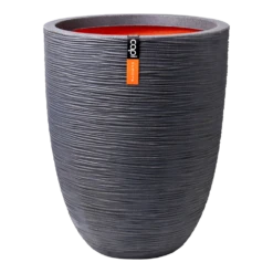 Capi Bloempot Nature Elegant Rib NL - D46 X H58cm - Donkergrijs