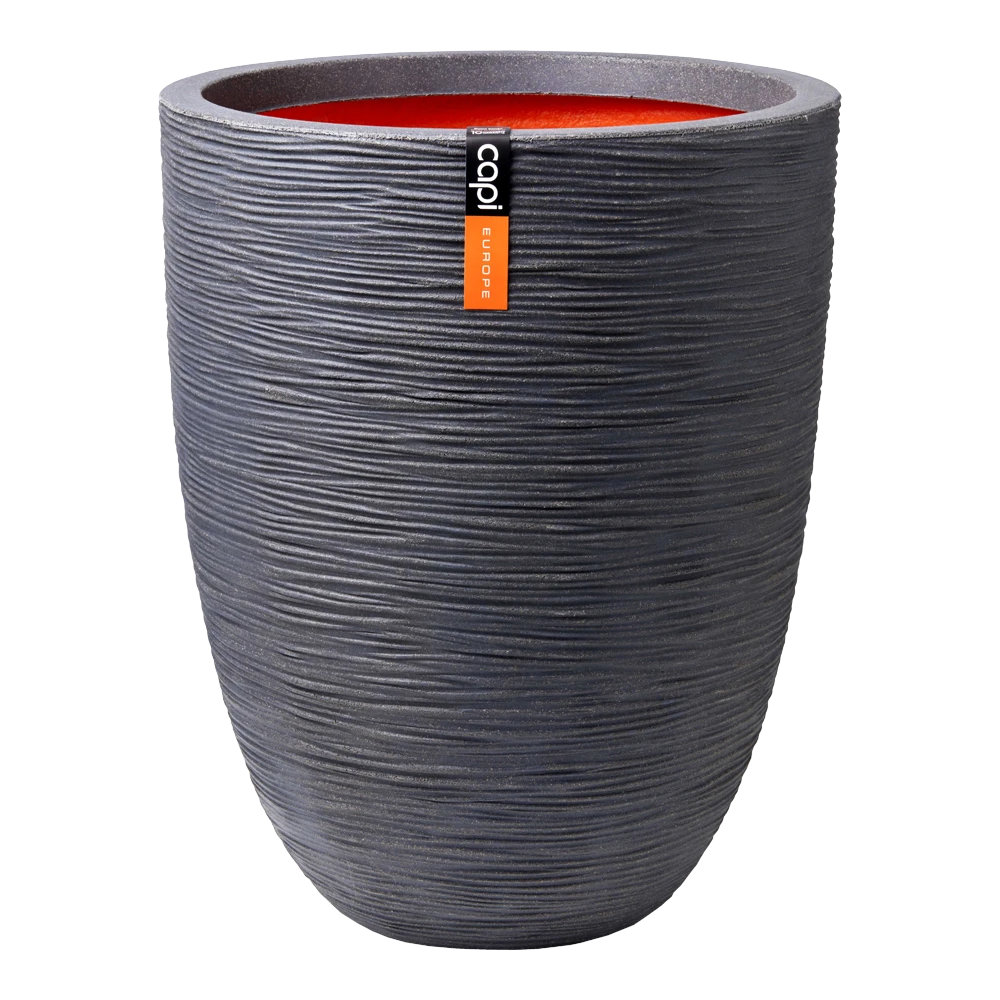 Capi Bloempot Nature Elegant Rib NL - D46 X H58cm - Donkergrijs